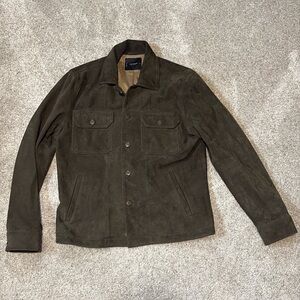 Lucky Brand Brown-Gray Taupe Suede Jacket